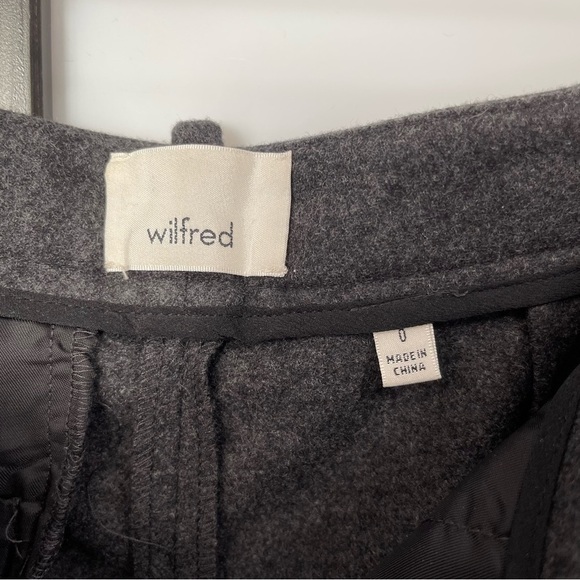 [0] Aritzia Wilfred Dark Grey Wool Knit Structured Trousers with Silver Zippers - Picture 12 of 14